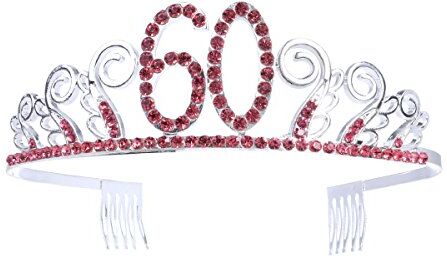 FRCOLOR Cuffie Per Ragazze Diadema Sposa Per Ragazze Rossa Mollette Per Le Donne 50esimo Copricapo 18° 20° 21° 30° 40° 60° Compleanno 30a Testa 40esimo Mancare Auricolare