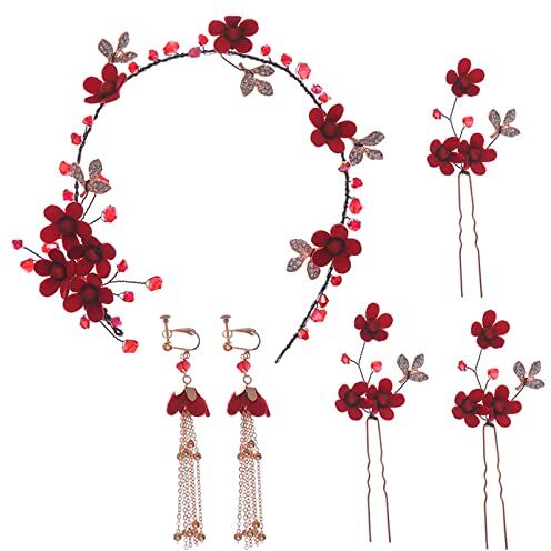 Lilinzhi Graziosi fermagli per capelli a forma di fiore, stile retrò, accessori per capelli da donna