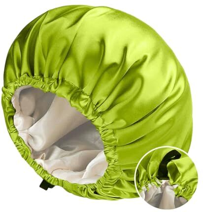 BEALIFE Cuffia da doccia multifunzionale per cappello da bagno da donna ad ampia applicazione per un'esperienza confortevole Regali premurosi Poliestere, verde + beige