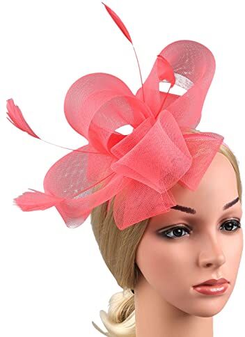 Windsfinr Donne Elegante Fascinator Cappello Da Sposa Piuma Clip di Capelli Accessori Cocktail Nero Fascinators per Le Donne Fascinators Wedding ClearanceSale