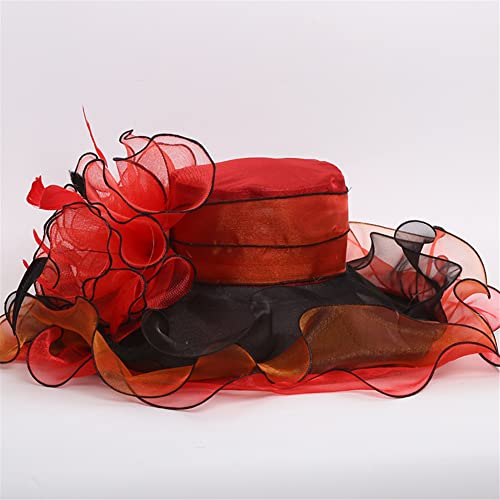 Youllyuu Estate Organza Derby Cappelli Donna Fascinator Cappelli Grande Cappello Da Sposa Chiesa Con Grande Fiore