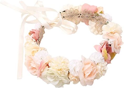 FRCOLOR Tiara In Seta Floreale Copricapo Per Donna Matrimonio Cerchietto Accessori Per Donna Bandana Fasce per Capelli Per Donna Copricapo Per Ragazze Fiore di Capelli Moda