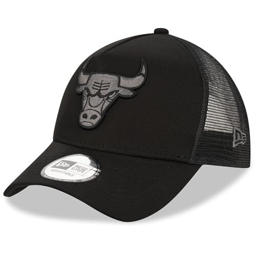 New Era Chicago Bulls NBA BOB Team Logo Nero A-Frame Berretto da Camionista Regolabile