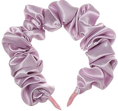 Generic Accessori per capelli da donna in tinta unita regali per feste retrò HairLoop viso lavaggio capelli fascia per capelli Cerchio pieghettato (viola)