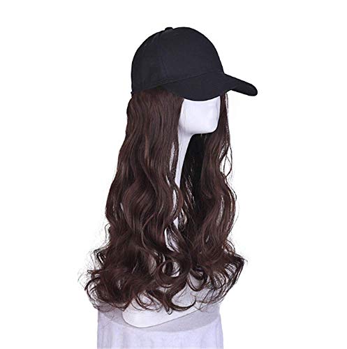 Chtom Baseball cap parrucca cappello lanuginoso wave wave parrucca da donna berretto da baseball da donna uomo divertente tappo piccolato tappo decorazione decorazione cappello da sole matte seta