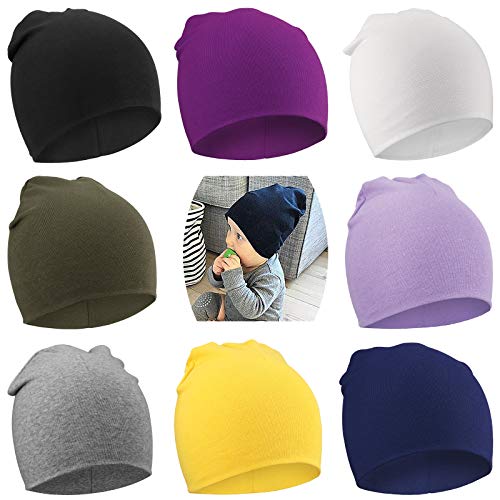 DRESHOW 8 Pezzi Unisex Bambino Berretti Neonato Ragazzi Ragazze Morbido Carino Cappello Nursery Berretto