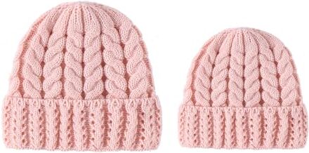 Uposao 2pcs cappello lavorato a maglia genitore-figlio madre e bambino, caldo berretto invernale cappello all'uncinetto genitore-figlio