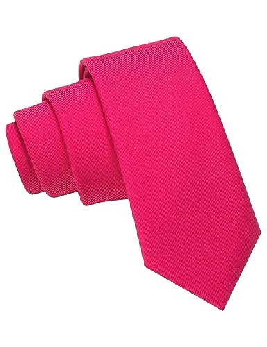 JEMYGINS Uomo Cravatta Sottile in Tessuto Misto Cotone da 6cm di Larghezza Disponibile in Diverse Colorazioni,cotone, rosa