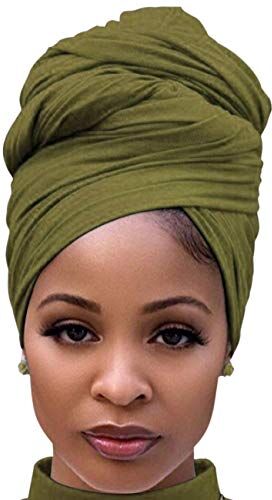 DRESHOW Jersey Turbante Testa Wrap per le Donne Africane Knit Headwraps Urban Capelli Sciarpa Scialle Hijab Foulard Capelli Accessori