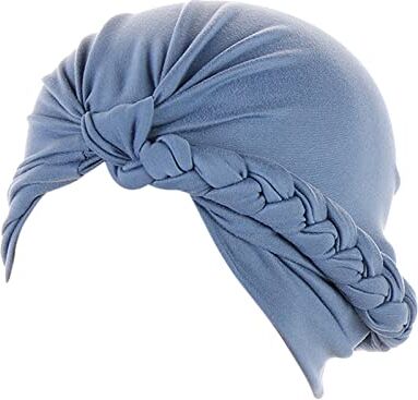 YWSTYllelty Fasce Elastiche per Capelli Copricapo Copricapo Etnico Boemo Copricapo Avvolgente Turbante Donna Cappello Hijab a treccia laterale multicolore Cappello Baotou tinta unita Cerchietto per Fascia Larga