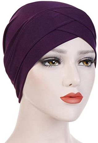 CHUN Turbanti per le donne Elastico Fronte Croce Cappello Morbido Copricapo Copricapo Pieghettato Berretto Berretto Perdita di Capelli Cappello Bandana Berretto Cappello Sonno