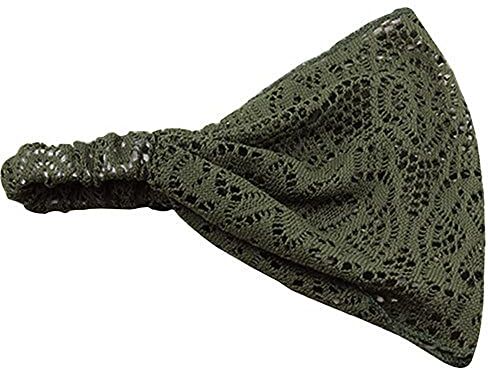 Mashaouyo Bandana Band Girl Cerchietto per capelli alla moda, largo, elastico, turbante, da uomo (verde, taglia unica)