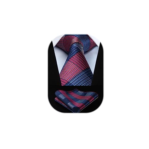 HISDERN Dai un'occhiata Floreale Punto Festa di matrimonio Tie Fazzoletto Uomo Cravatta & Pocket Square Set