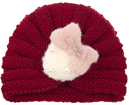 BINGDONGA Cappello a cilindro for fascia in lana for bambini for caldo autunno e fascia for capelli in inverno Fascia for capelli in fragola tinta unita Fascia for capelli in fragola tinta unita FLw223 forcina