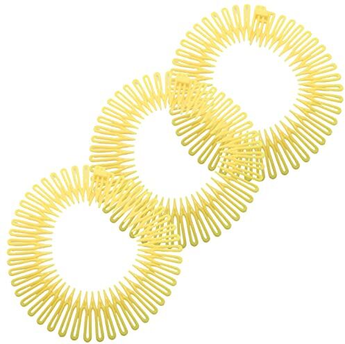 Topkids Accessories Flexi Pettine, fascia flessibile, set di 3 – Anti Snap, durevole ragno Hairband Grip Cerchi Cerchi Fascia Zig-Zag Pettine per capelli elasticizzato (giallo fluo)