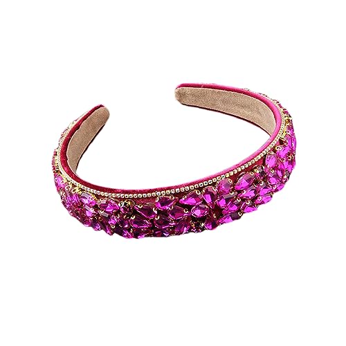 Rfmfkkg Copricapo da donna in pile barocco pieno di strass splendido cerchietto per capelli accessori per capelli 5