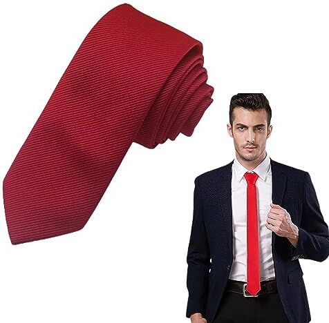 WXNPA Corbatas de Hombre, 6cm Corbata de Color Solido Clásico, Mens Tie Classica, Corbata de Boda Corbata Formal Clásica de Negocios Para Hombres (Rojo)