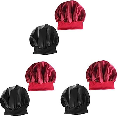 FRCOLOR 6 Pz Copricapo Notturno Cuffia in Raso Per Naturali Berretto Da Notte in Raso Berretto Di Raso Cappello Da Notte Berretti Gonfiabili Set Di Donna Doppio