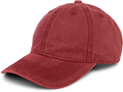 styleBREAKER Unisex 6-Panel Vintage cap Plain Washed Look Baseball cap Metal Buckle Adjustable , Colore:Vino Rosso