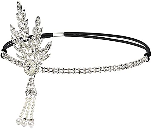 DRESHOW Fascia Anni 20 Gatsby Flapper Headband Fascia Charleston Anni 20 Fascia Capelli Gatsby Cerchietto Sposa