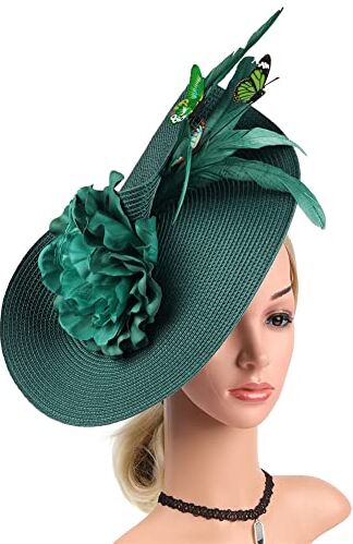 Youllyuu Farfalla Fiori Esagerato Fascinator Tea Party Derby Cappello Grande Pillbox Cappello Fascia Per Cocktail