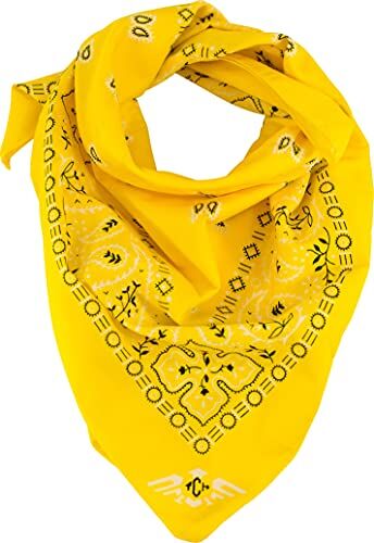 fashionchimp ® XXL Foulard Nicki in 100% cotone, 70 x 70 cm, unisex, bandana, extra large, Giallo cachemire, Taglia unica