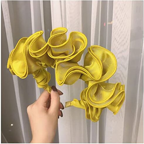 PiurUf Fascia Per Capelli Fashion Donne Headband Pleated Flower Hairband Turban Adult Fresh Fresh Capelli Hoop Girls Accessori for capelli Fascia Per Capelli Donna (Size : Yellow hairband)