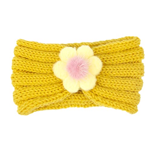 BINGDONGA Fascia for capelli autunno tinta unita for lana calda inverno for bambini 21 fiore colore top fascia for capelli e fascia for capelli elastici for capelli medio forcina (Color : D-Yellow, Size : Tai