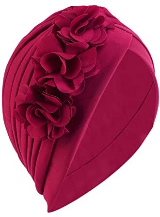 Generico Vestiti per Natale Donne Cancro Sciarpa Cappello Cap Sciarpa Turbante Wrap Turbante Cappelli Copricapi Fascia per Ragazzo (Wine, One Size)