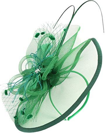 Generic Fascia per capelli da donna, sottile, per matrimonio, cocktail, da donna, per parrucchiere, per feste, carnevale, fascia per il sudore da uomo (verde, taglia unica)