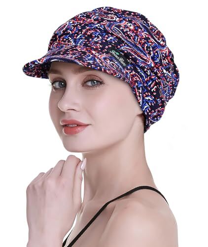 FocusCare Cappello morbido da donna, stile turbante, adatto per quando si fa la chemioterapia o si perdono i capelli, in viscosa di bambù, Marine-B, Taglia unica