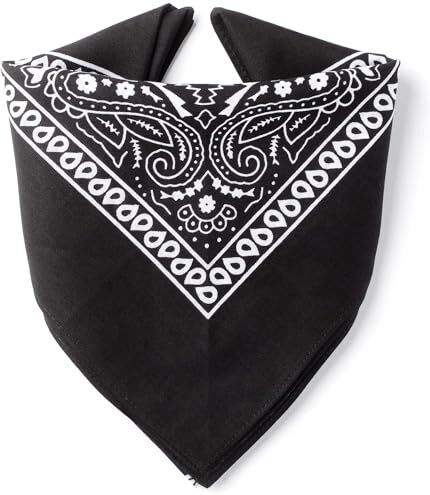 ...KARL LOVEN Bandane 100% cotone per donna uomo Bambini fazzoletto da collo bandana Nero originale motivo paisley copricapo sciarpa per capelli collo polso testa cravatta motociclista