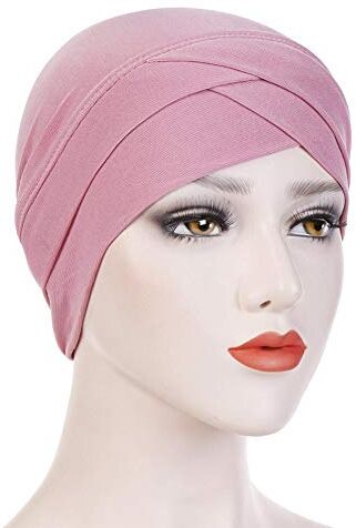 CHUN Turbanti per le donne Elastico Fronte Croce Cappello Morbido Copricapo Copricapo Pieghettato Berretto Berretto Perdita di Capelli Cappello Bandana Berretto Cappello Sonno