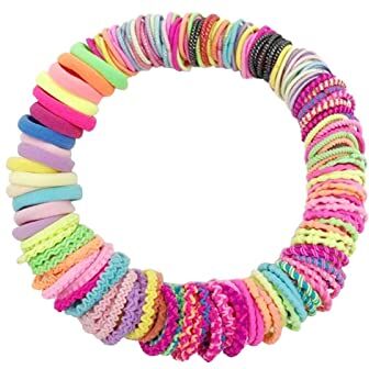 KEERADS 100/120 pezzi Capelli Cravatta Ragazze Colore Candy Capelli Accessori Colore Cravatta Fascia per Capelli Clip per Capelli Set di Gioielli Accessori (A, One Size)