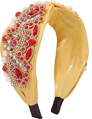 BREFER RHAIYAN Accessori for capelli fascia for stelle marine di mare in raso con fascia for capelli in strass di vetro adatta for le donne copricapo moda primavera estate (Color : Yellow)