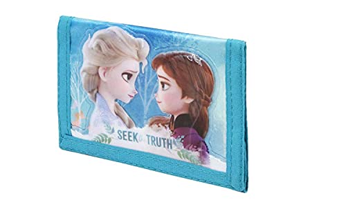 Disney Frozen 2 Seek-Portafoglio Velcro, Turchese, 21.5 x 9 cm