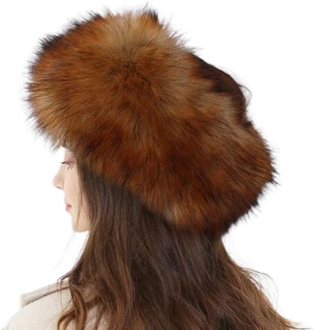 Cozylkx Fasce per Capelli Soffici in Peluche Paraorecchie Caldo Invernale Paraorecchie Cappello a Fascia in Stile Russo per Donna