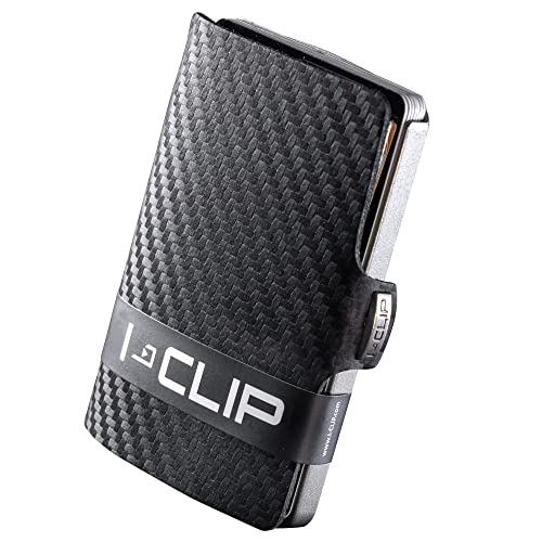 I-CLIP ® Original   Portafoglio Uomo Donna in Pelle   Mini Porta Carte di Credito   Portatessere Tascabile Piccolo Slim   Idea Regalo Uomo   Wallet Originale da Collezione   Carbon Argento