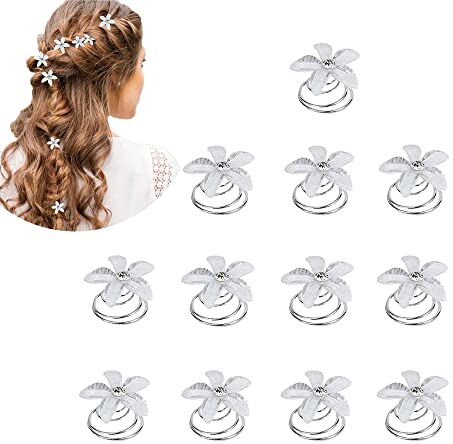 Docache Cristallo Strass, Forcina a Spirale Forcine di Capelli a Spirale Bobina per Matrimonio, Ballo di Fine Anno, Acconciatura da Sposa, Festa Occasione Con Forcina Trasparente