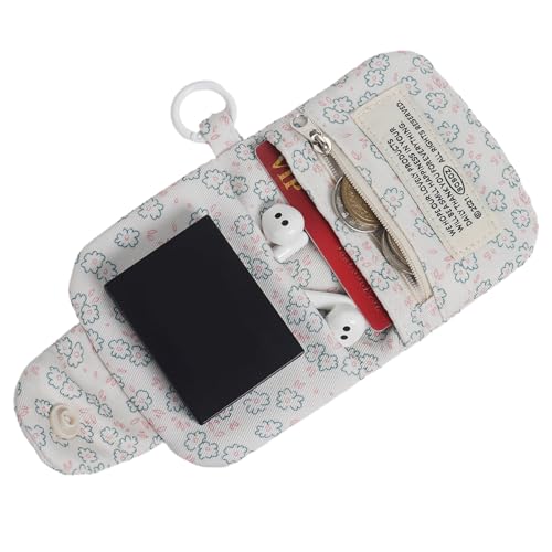 Worparsen Piccolo portamonete piccolo portamonete organizer portamonete adorabile portamonete compatto porta carte di credito in poliestere mini custodia per uso quotidiano bianco