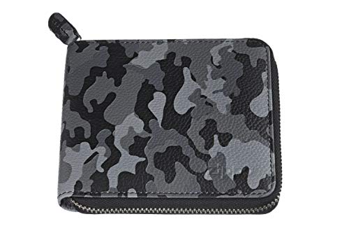 Zippo Leather zipper wallet Portamonete 12 centimeters Grigio (Grey Camouflage)