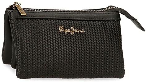 Pepe Jeans Borsa  Lena Tre Scomparti Nero 17,5x9,5x2 cm Pelle Sintetica