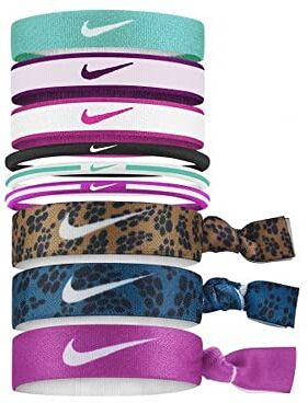 Nike Mixed Hairbands 9 PK Washed Teal Sangria Active Pink Bandana, Adulti Unisex, Multicolore (Multicolore), Taglia Unica