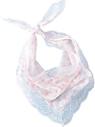 WATERBELINE Hot Girls Bianco Pizzo Bandana Solido Turbante Fermatenda Campeggio Foulard Bella Ragazza Viaggio Panno Capelli Pizzo Fasce Per Le Donne Larghe Fiore Sposa Fasce Per Matrimonio