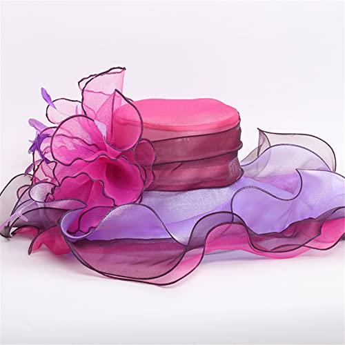 Youllyuu Estate Organza Derby Cappelli Donna Fascinator Cappelli Grande Cappello Da Sposa Chiesa Con Grande Fiore