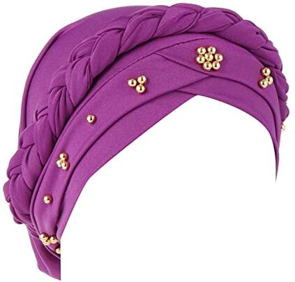 Accessoire Womens Fashion Pure Pearl Headband Womens Elastic Headband Cap Fascia per donna cappellini baseball uomo (Purple, One Size)