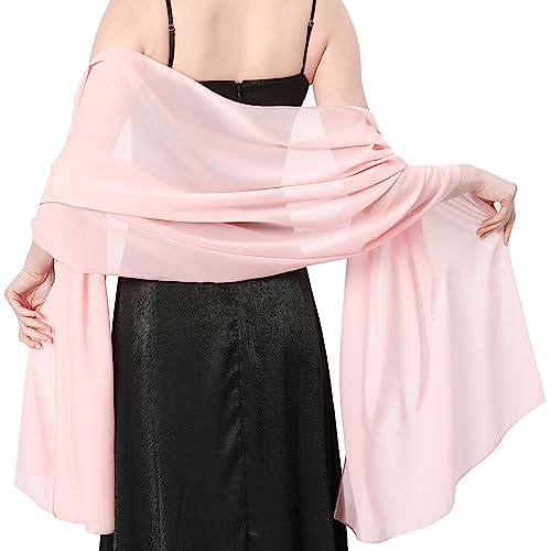 lifwimner Scialle Donna In Raso Chiffon Silky Sciarpa Tinta Unita Wrap Stola Per Sposa Damigella Cerimonia Matrimonio Serata