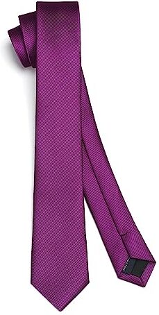 HISDERN Cravatta Viola Cravatta Sottile in Seta Cravatta Sottile per Uomo Cravatta Solida Cravatta Formale Classica per Matrimonio d'Affari (6cm)