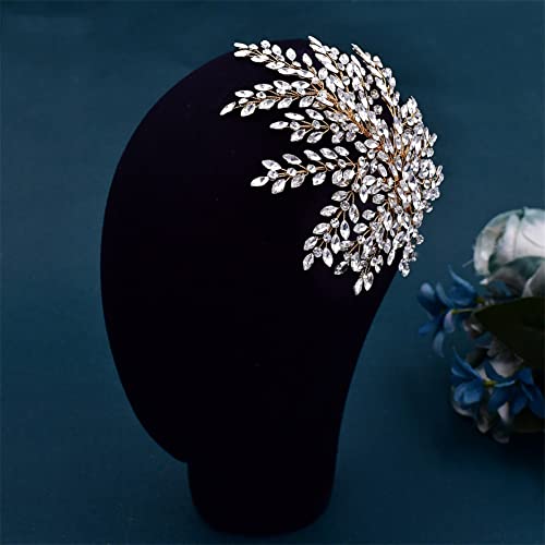 Youllyuu Fascia da sposa con strass copricapo da sposa diadema donna copricapo da sposa spettacolo ornamenti per capelli