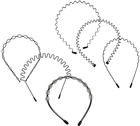 FRCOLOR 6 Pezzi Tornante Dell'onda Invisibile Posteriore Liscia Da Uomo Cerchietto in Metallo Per Uomo Cerchio Per Da Uomo Elasticità Per Lega Uomini e Donne